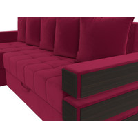 Угловой диван Лига диванов Венеция левый 27950L (микровельвет бордовый)