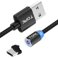Кабель Topk AM23 USB - MicroUSB (1 м, черный)