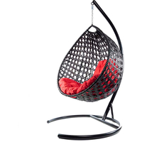 Подвесное кресло M-Group Капля Люкс 11030406 (черный ротанг/красная подушка)