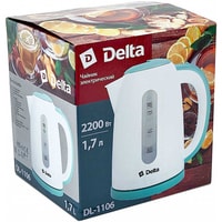 Электрический чайник Delta DL-1106 (белый/мятный)