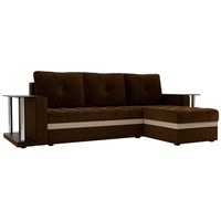Угловой диван Craftmebel Атланта М угловой 2 стола (боннель, правый, коричневый вельвет)