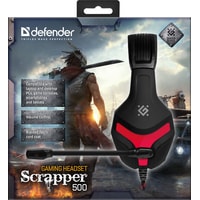 Наушники Defender Scrapper 500 (черный/красный)
