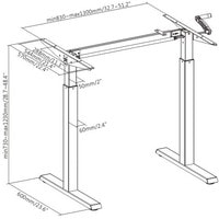 Стол для работы стоя ErgoSmart Manual Desk Compact 1380x800x18 мм (дуб мореный/черный)