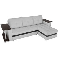 Угловой диван Craftmebel Атланта М угловой 2 стола (нпб, правый, белая экокожа)