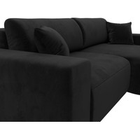 Угловой диван Лига диванов Лига-036 Классик правый 121380 (велюр черный)