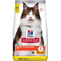 Сухой корм для кошек Hill's Science Plan Perfect Digestion для поддержания здоровья пищеварения и питания микробиома, с курицей и коричневым рисом 7 кг