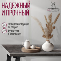 Кухонный стол Millwood Шанхай 90x90x75 (сосна пасадена/металл черный)