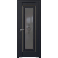 Межкомнатная дверь ProfilDoors 24U L 90x200 (черный матовый/кристалл графит/золото)