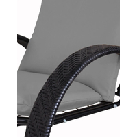 Кресло M-Group Фасоль 12370409 (черный ротанг/серая подушка)