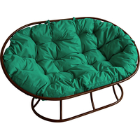 Садовый диван M-Group Мамасан 12100204 (коричневый/зеленая подушка)
