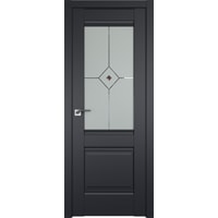 Межкомнатная дверь ProfilDoors Классика 2U L 70x200 (черный/матовое с коричневым фьюзингом)