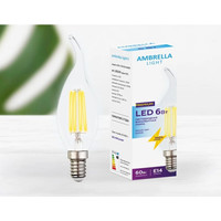 Светодиодная лампочка Ambrella Filament LED C37L-F 6W E14 4200K (60W) 202215