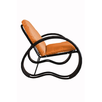 Кресло M-Group Фасоль 12370407 (черный ротанг/оранжевая подушка)
