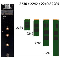 Бокс для накопителей M.2 USBTOP M.2 NVME - USB-C/USB-C (10 Гбит/с, черный)
