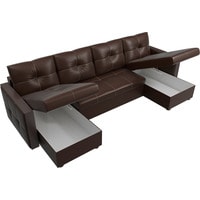 П-образный диван Лига диванов Валенсия 31452 (экокожа, коричневый)