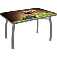 Кухонный стол Solt №202 100x60 (кромка серая/ноги усиленные/шелби-дуо серые)