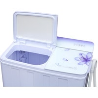 Активаторная стиральная машина Optima МСП-68СТ (белое стекло/синие цветы)