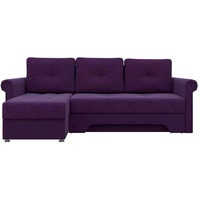 Угловой диван Лига диванов Леон 27981 (левый, микровельвет, фиолетовый)