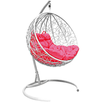 Подвесное кресло M-Group Круг 11050108 (белый ротанг/розовая подушка)