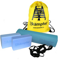 Набор для йоги Kampfer Combo (голубой/желтый)