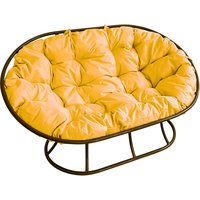 Садовый диван M-Group Мамасан 12100211 (коричневый/желтая подушка)