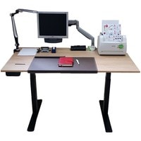Стол для работы стоя ErgoSmart Unique Ergo Desk 1380x800x18мм (альпийский белый/черный) в Бресте
