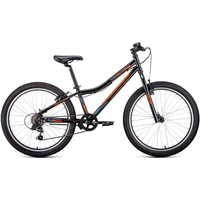 Велосипед Forward Titan 24 1.0 2022 (черный/ярко-оранжевый)