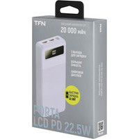 Внешний аккумулятор TFN Porta LCD PD 22.5W 20000mAh (сиреневый)