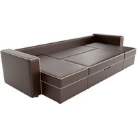 П-образный диван Лига диванов Принстон 100062 (экокожа, коричневый)