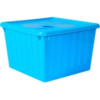 Ящик для хранения Алеана С крышкой 25 л (голубой)