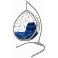 Подвесное кресло M-Group Капля Лори 11530310 (серый ротанг/синяя подушка)