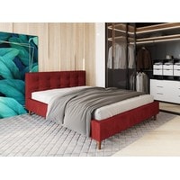 Кровать Настоящая мебель Texas 140x200 (вельвет, красный)