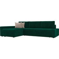 Угловой диван Лига диванов Версаль 105814 (левый, велюр, зеленый/бежевый)