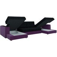 П-образный диван Mebelico Эмир-П (черный/фиолетовый) [A-57582]