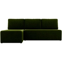 Угловой диван Mio Tesoro Берген левый (микровельвет, зеленый)