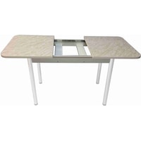 Кухонный стол Solt Мила 3 (мрамор белый/ноги круглые белые)