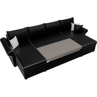 П-образный диван Лига диванов Милфорд 31582 (экокожа, черный)