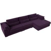 Угловой диван Mebelico Пекин Long 115429 (правый, велюр, фиолетовый)