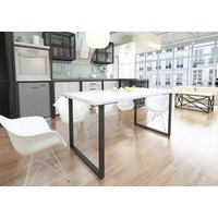 Кухонный стол Millwood Лофт Ницца Light 120 (18 мм, белый крафт/черный)