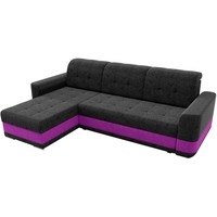 Угловой диван Mebelico Честер 61121 (левый, вельвет, черный/фиолетовый)