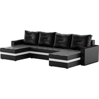 П-образный диван Craftmebel Атланта П (бнп, экокожа, черный)