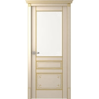 Межкомнатная дверь Belwooddoors Эверли 220x60 см (эмаль, слоновая кость/золото/мателюкс 45)