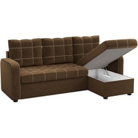 Угловой диван Craftmebel Ливерпуль угловой (бнп, вельвет, коричневый/бежевый)
