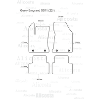 Комплект ковриков для авто Alicosta Geely Emgrand SS11 2022- (салон, ЭВА ромб, черный)