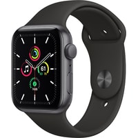 Умные часы Apple Watch SE 44 мм (алюминий серый космос/черный спортивный)