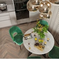 Кухонный стол Домус Симпл 5 (серый бетон/черный)