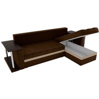 Угловой диван Craftmebel Атланта М угловой 2 стола (нпб, правый, коричневый вельвет)