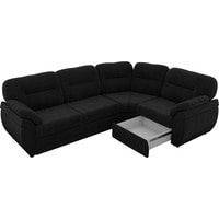 Угловой диван Лига диванов Бруклин 29406 (правый, велюр, черный)