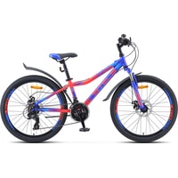 Велосипед Stels Navigator 410 MD 24 21-sp V010 р.12 2021 (синий/красный)