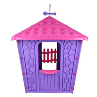 Игровой домик Pilsan Stone House с забором 06443 (фиолетовый)